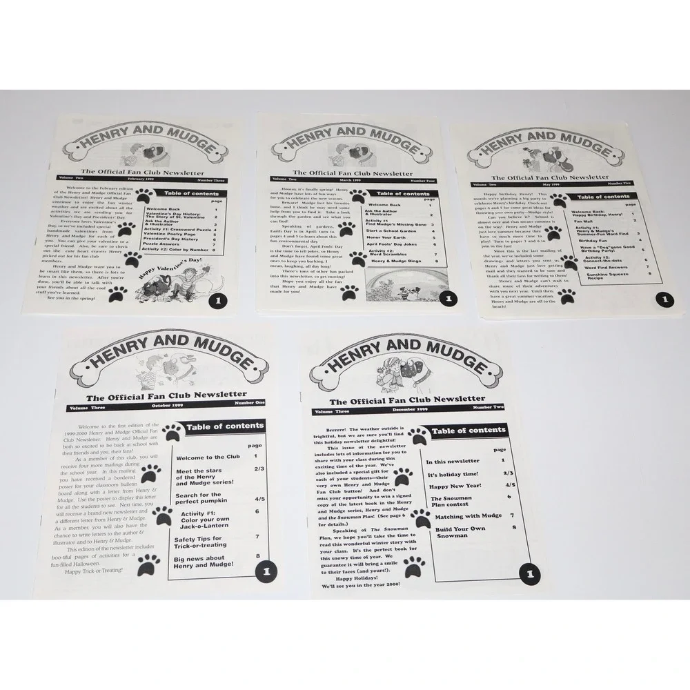Henry and Mudge Classroom Fan Club Newsletter Activity Lot Vintage